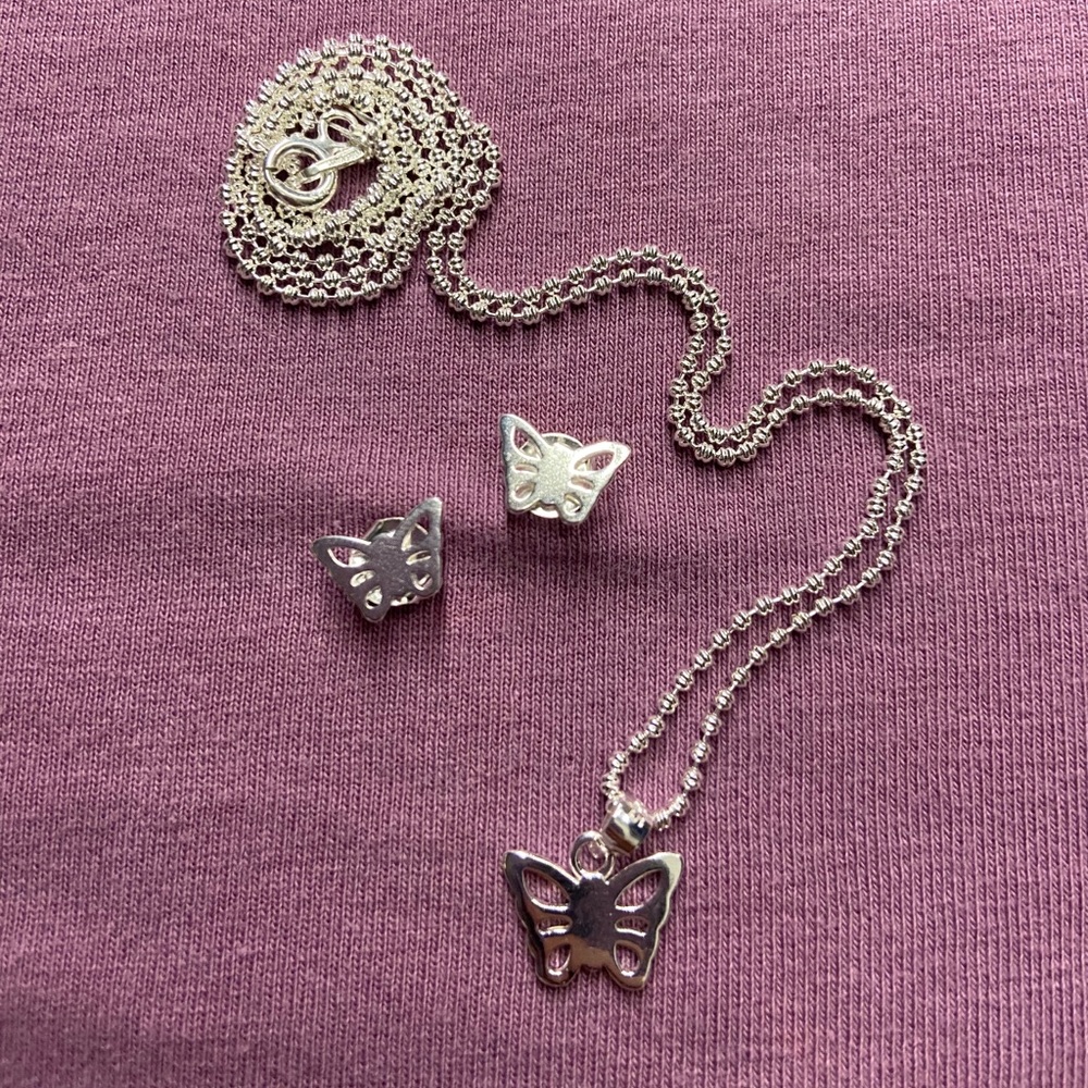Butterfly Necklace & Earrings Set